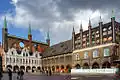 Sonderform von repräsentativen Schildgiebeln bzw. Schaugiebeln (Rathaus Lübeck)