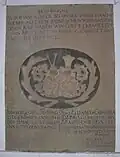 Epitaph des Georg Töbing († 1703) und seiner Frau Elisabeth Catharine geb. Braunschweig († 1743) in der Turmhalle der Kirche St. Johannis, Lüneburg