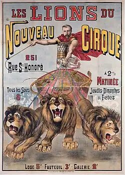 Plakat: LES LIONS DU NOUVEAU CIRQUE