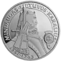 Silbermünze zu 50 Litų, Mindaugas (Bildseite, 1996);
