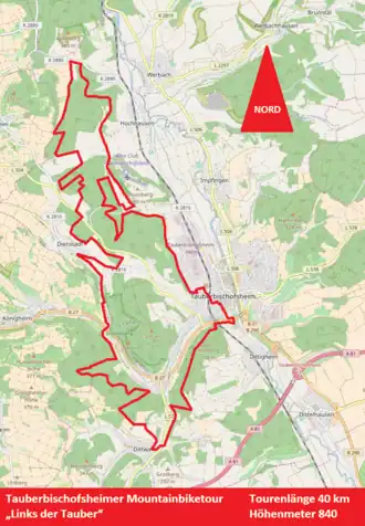 Bilddatei, aus der der Verlauf der Route hervorgeht