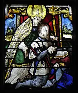 Stifter Claude Ferré mit seinem Namenspatron