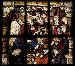 Tod Mariens (auf der Basis der rechten Säule die Jahreszahl 1551)