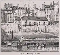 Leichenhalle am Quai, 1840