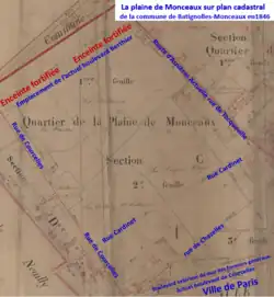 La Plaine-Monceau auf dem Kataster 1846