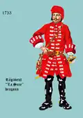 Régiment de La Suze dragons 1733–1744