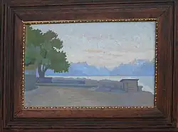 Blick von Cully über den Genfersee Richtung Unterwallis, 1912