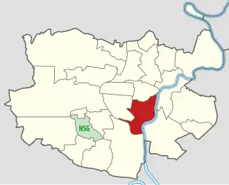 Lage von der Südstadt in Kassel