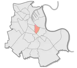 Lage des Augustinusviertels in Neuss