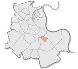 Lage von Erfttal im Stadtgebiet von Neuss