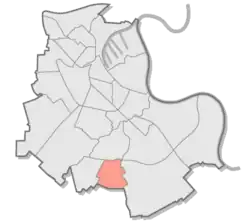 Lage von Hoisten im Stadtgebiet von Neuss