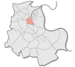 Lage der Innenstadt in Neuss