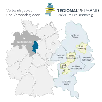 Karte des Verbandsgebietes mit Lage in Deutschland