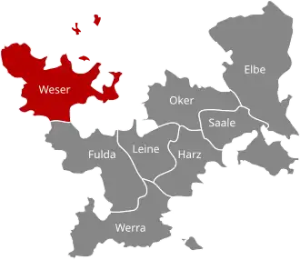 Lage des Departements im Königreich Westphalen