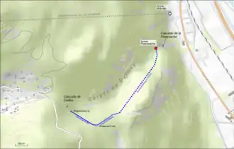 Lagekarte des Kraftwerks oberhalb der Pissevache bei Vernayaz