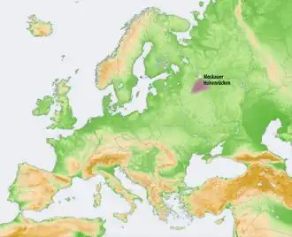 Lage des Moskauer Höhenrückens