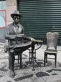 Statue Fernando Pessoas vor dem Café A Brasileira (Lissabon, 1988)