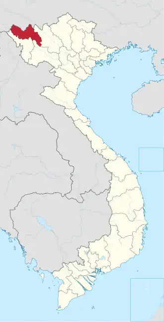 Karte von Vietnam mit der Provinz Lai Châu hervorgehoben