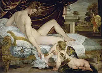 Venus und Cupido (1554), 132&nbsp;×&nbsp;184 cm, Öl auf Leinwand, Louvre, Paris