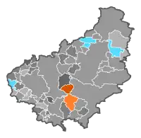 (Relative) Stimmenmehrheit nach Gemeinden im 1. Wahlgang