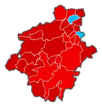 Stimmenmehrheit nach Gemeinden im 2. Wahlgang