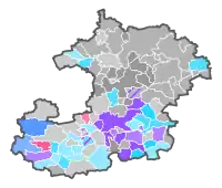 (Relative) Stimmenmehrheit nach Gemeinden im 1. Wahlgang