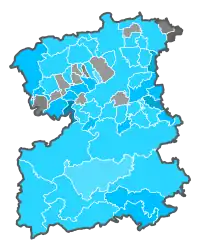 (Relative) Stimmenmehrheit nach Gemeinden im 1. Wahlgang