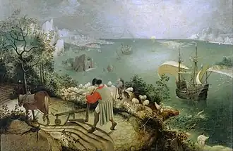 Pieter Bruegel der Ältere, Der Sturz des Icarus, 1558
