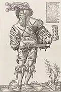 Landsknecht mit einem Glas, Holzschnitt 1547