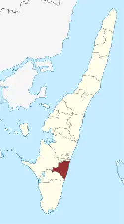 Lage des Fodslette Sogn in der Langeland Kommune