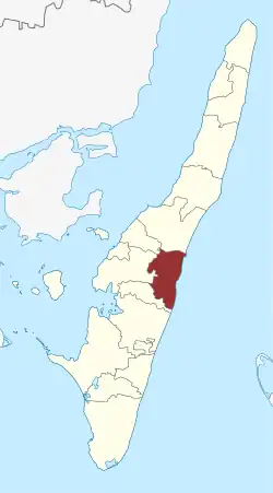 Lage des Longelse Sogn in der Langeland Kommune