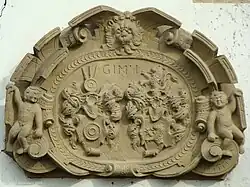 Chanowsky-Wappen um 1595 am Schlösschen in Brettach