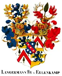 Wappen der Freiherren von Langermann und Erlenkamp (1776)