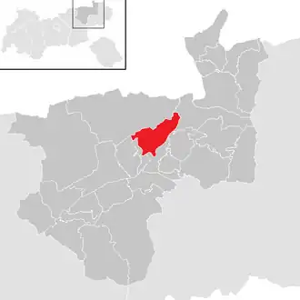 Lage der Gemeinde Langkampfen im Bezirk Kufstein (anklickbare Karte)