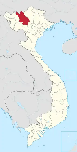 Karte von Vietnam mit der Provinz Lào Cai (Provinz) hervorgehoben