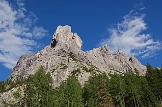 Die Laserzwand von der Forststraße auf die Karlsbader Hütte