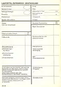 Laufzettel bis 1993 Österreich–Deutschland