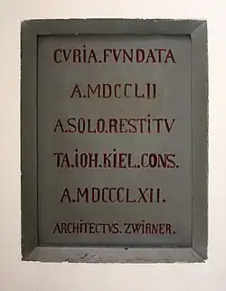 Rathaus Gedenkstein von 1862