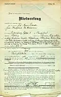 Mietvertrag von Oberschulrat Dr. Bertold Hartmann aus dem Jahre 1918