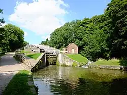 Schleusentreppe von 1774 in Bingley, England