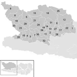 Lage der Gemeinde Bezirk Spittal an der Drau im Bezirk Spittal an der Drau (anklickbare Karte)