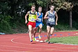 Nikolaus Franzmair (ganz rechts) – Rang sechs im zweiten Vorlauf und damit&nbsp;ausgeschieden