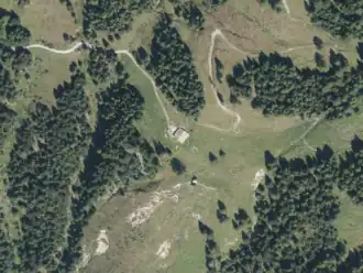 Lenzbauernalm aus der Vogelperspektive