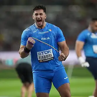 Leonardo Fabbri bei den Weltmeisterschaften 2023 in Budapest