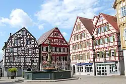 Fachwerkhäuser am Marktplatz von Leonberg