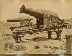 Beim britischen Beschuss Alexandrias im Jahr 1882 zerstörte ägyptische Geschütz-Stellung von al-Maks, einem Stadtteil von Alexandria