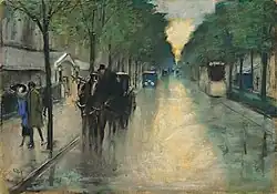 In den Zelten (Berlin-Tiergarten), 1920er Jahre, Pastell auf Pappe. 36,1&nbsp;×&nbsp;50,7&nbsp;cm
