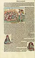 Zur Verbrennung der Juden im 14. Jahrhundert, f 220v der lateinischen Ausgabe der Universitätsbibliothek São Paulo[6]