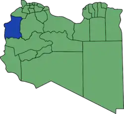 Die Lage von Munizip Ghadames in Libyen
