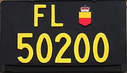 Liechtensteinische Tageszulassung hinten, Hochformat